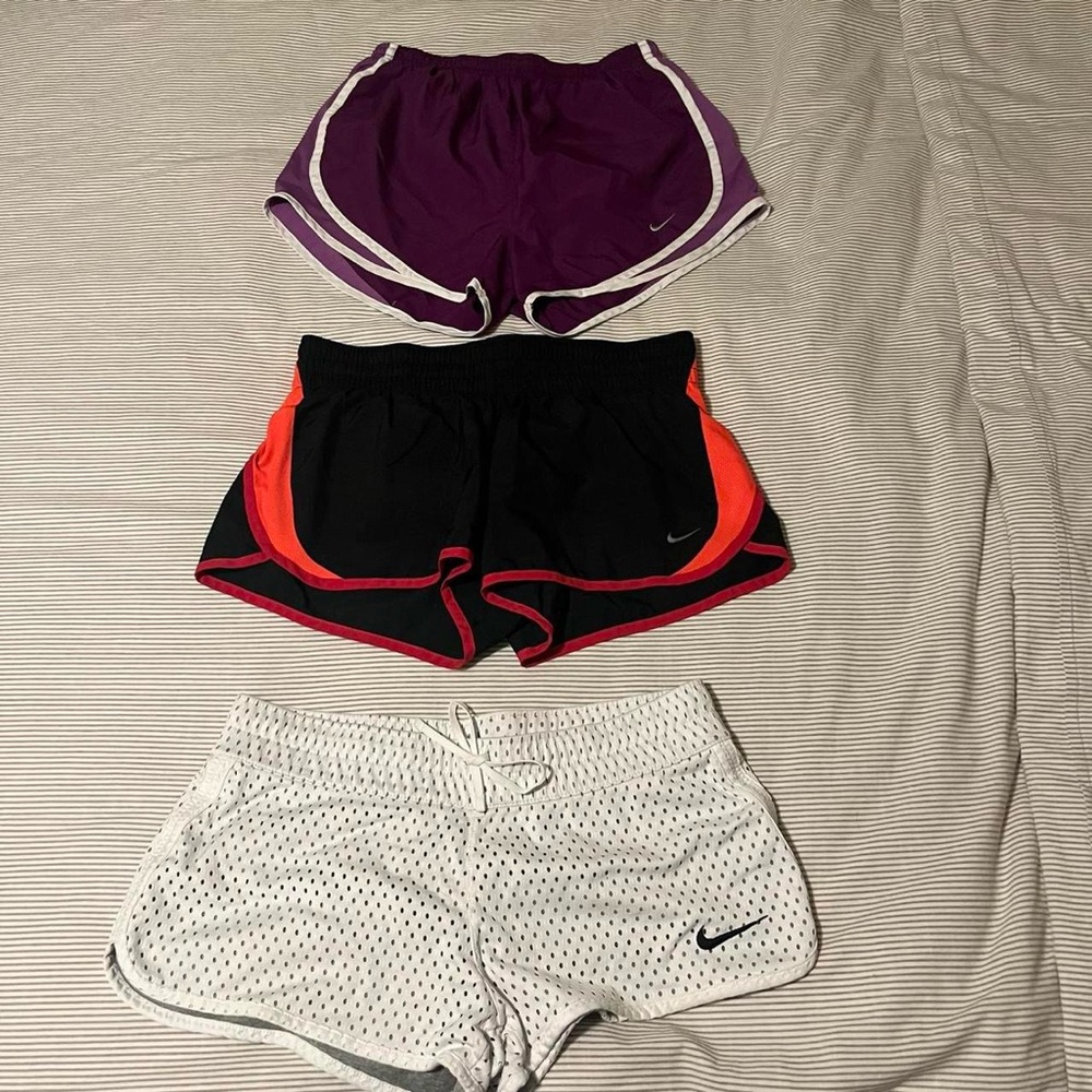 Nike Women's Athletic Shorts - Purple, Black, and White